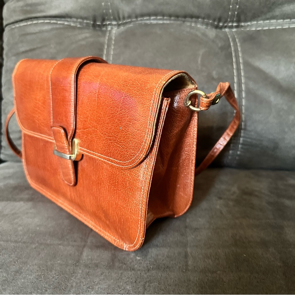 Vintage Jay Herbert New York Honey Brown Leather Bag - Picture 2 of 8